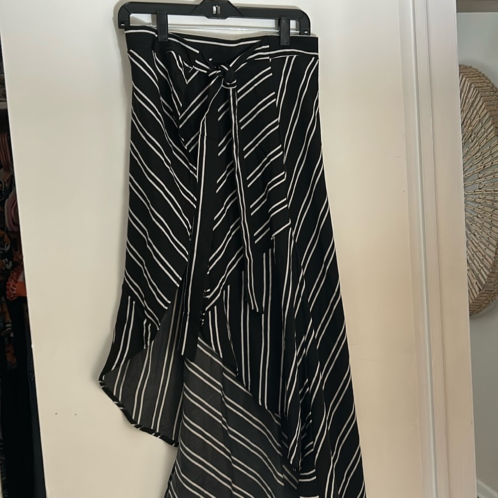 NEW Stripped Wrap Tie Skirt Coverup